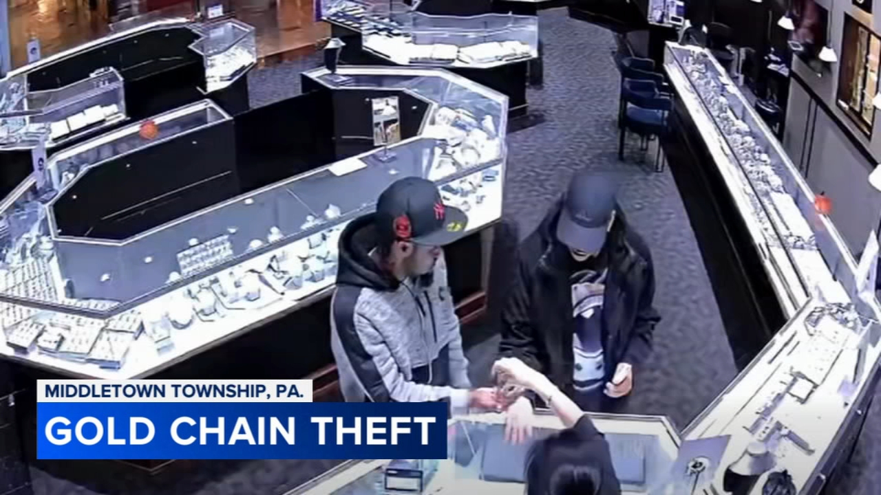 A jewelry store in Middletown Township, PA, where a theft occurred.